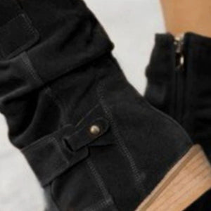 Suede,Rubber Imported Size & boots in Black with regular silhouette