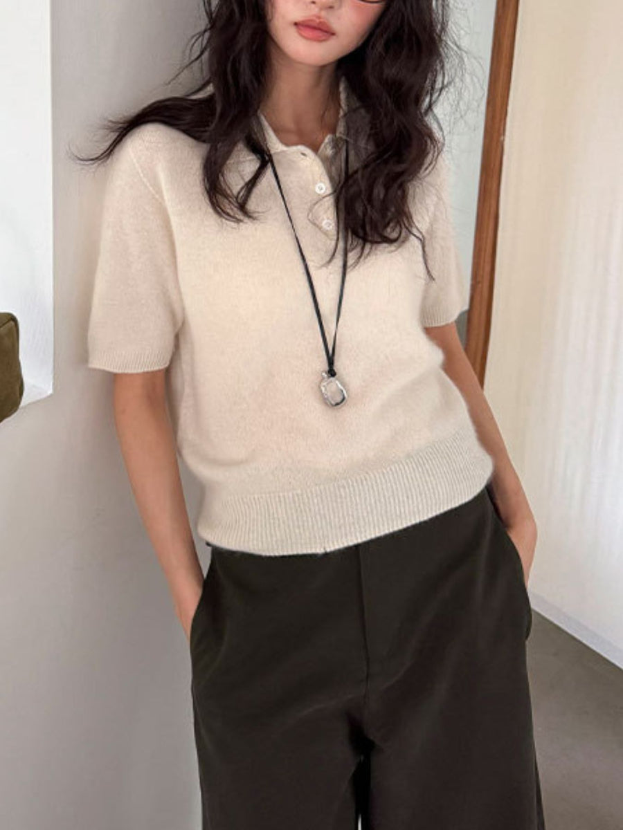 Coffee Brown polo shirt with hip-length and half-button