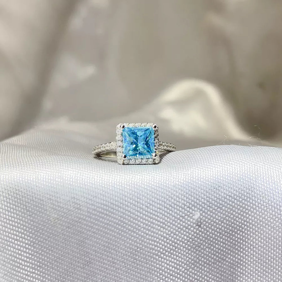 0.3 Carat Sterling Silver Halo Moissanite Ring option 3