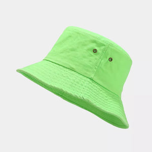 cotton Imported Size & hat in Neon Green with bucket silhouette