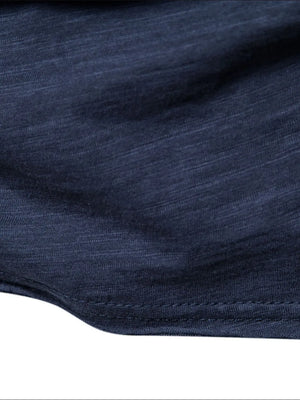 Black Textured Slub Cotton Crewneck Tee
