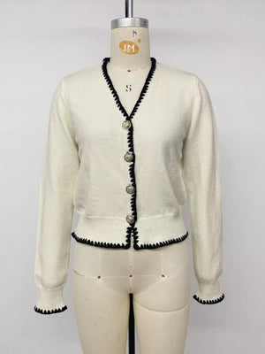cream cardigan with stretch and long sleeve
