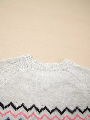 Stripe Geometric Button Up Sweater Cardigan option 9