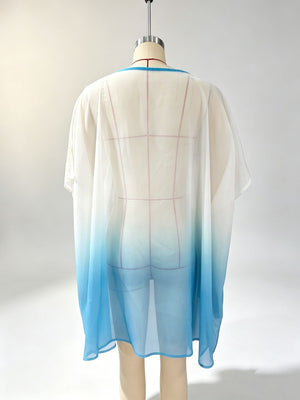Green blouse with tunic-length and pullover