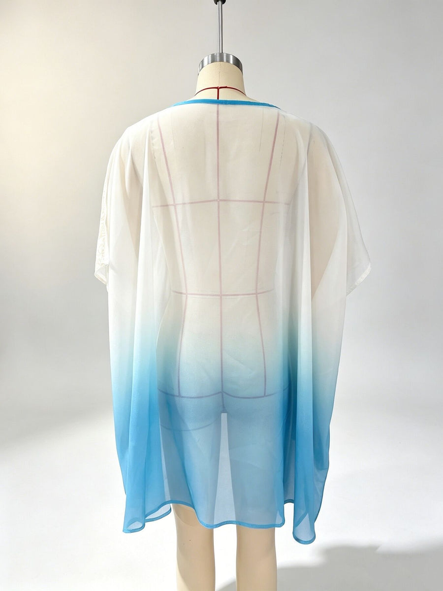 Green blouse with tunic-length and pullover