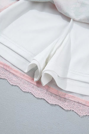 pink relaxed pajama set with round neck