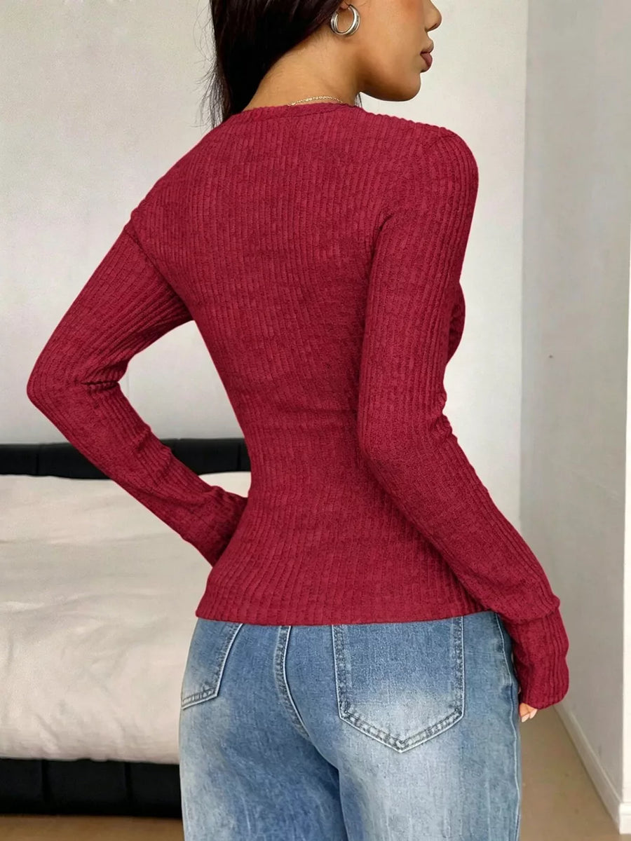 light gray henley