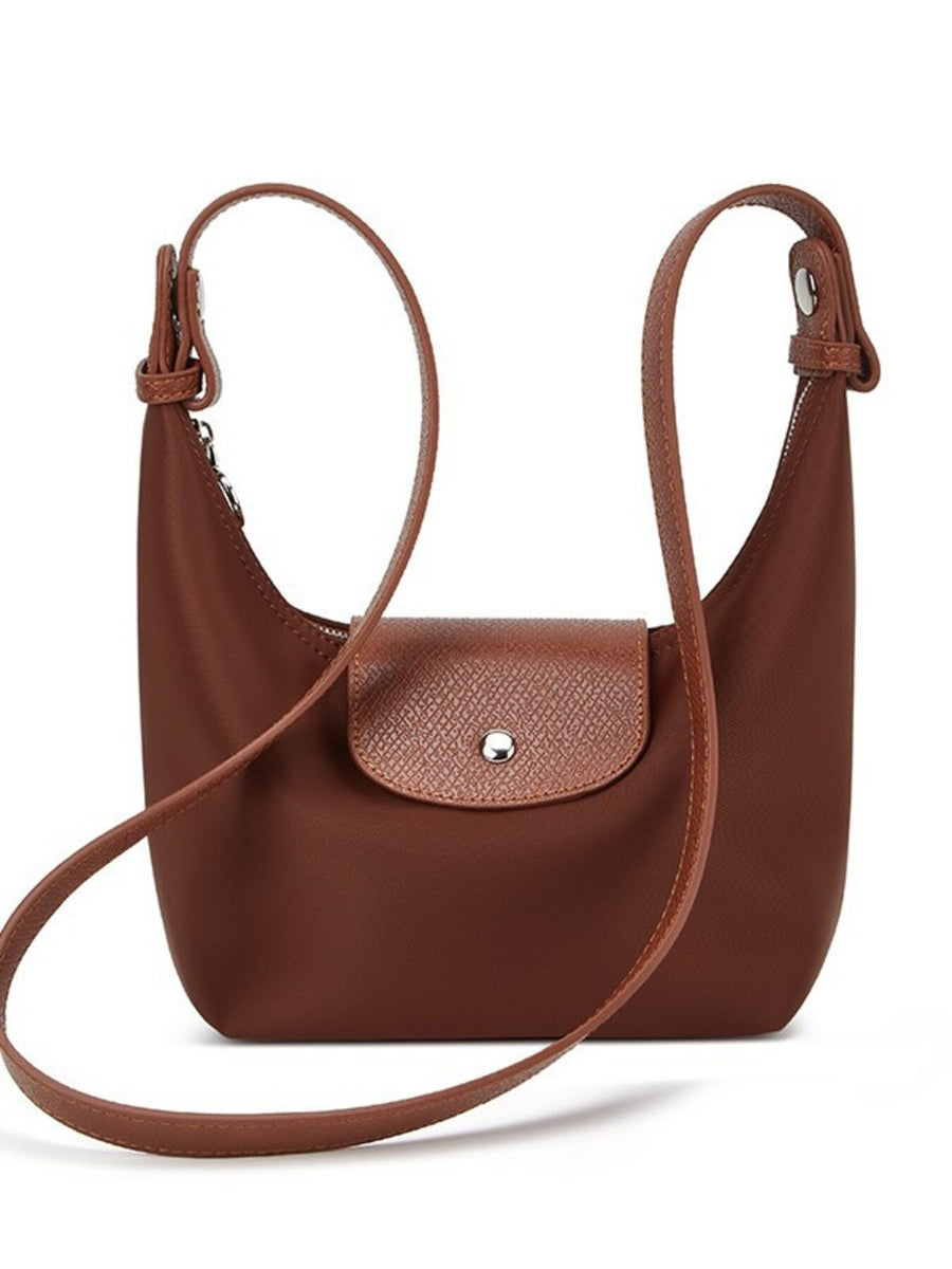 shoulder bag in Dark Brown with leather trim and small