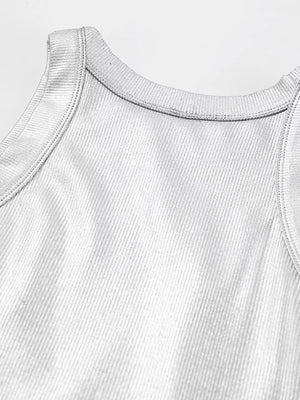 silver tank top
