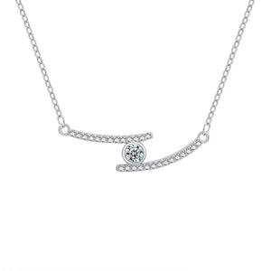 necklace in Silver with moissanite stone and princess
