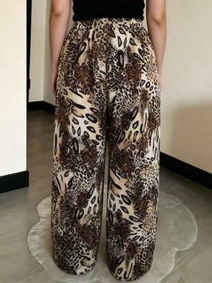 glam wide-leg pants in Zebra with N/A