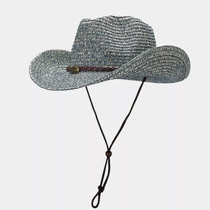 hat in denim blue featuring woven and cowboy hat fit