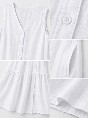 coastal midi dress in Light Blue with v-neck