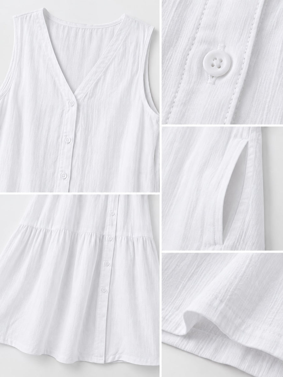 coastal midi dress in Light Blue with v-neck
