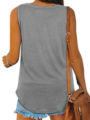 V-Neck Casual Loose Fit Tank Top in White