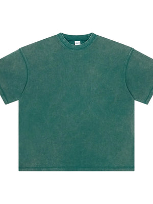 Urban Ease Half Sleeve Tee in Deep Teal with a washed effect and crew neck.
