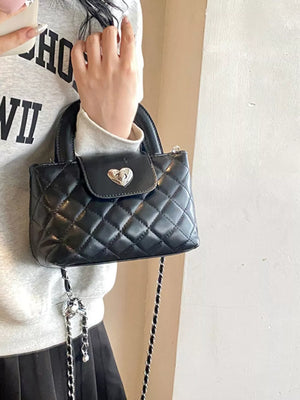 Quilted Heart Lock Crossbody Bag option 5
