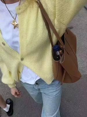 Ribbed Long-sleeve Top in Yellow