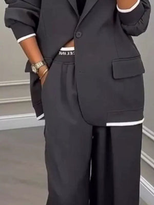 suit set in Pink with buttoned and full-length