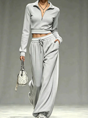 lounge set featuring striped in White with 100% polyester Care instructions: Machine wash cold texture