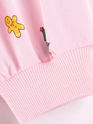 light pink sweatshirt with hip-length and pullover