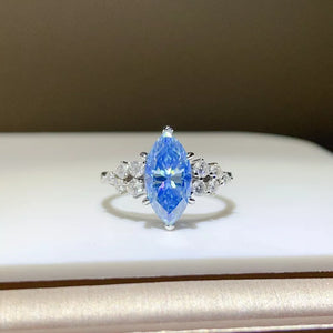925 Sterling Silver Marquise Solitaire Moissanite Ring option 3