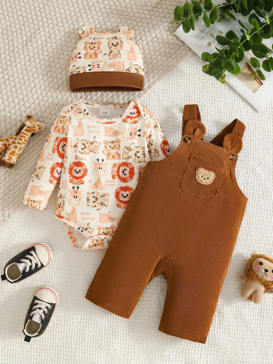 95% polyester, 5% spandex Care instructions: Machine wash cold overalls in Caramel Color with relaxed silhouette