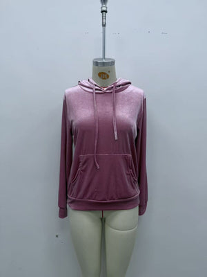 100% polyester Care instructions: Machine wash cold pullover hoodie in Dusty Pink with relaxed silhouette