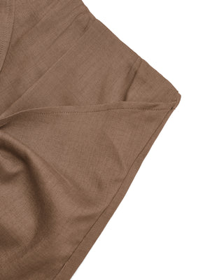 Brown textured polo shirt with short sleeves