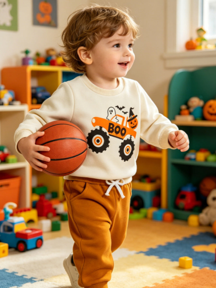 95%cotton,5%spandex Care instructions: Machine wash cold sweatshirt and pants set in Off-white with relaxed silhouette