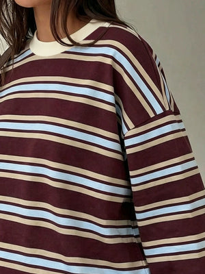 t-shirt in Gray with crew neck and long sleeve