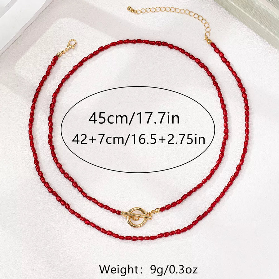 bohemian necklace in burgundy with not applicable