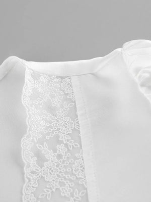 ivory A-line mini dress with v-neck