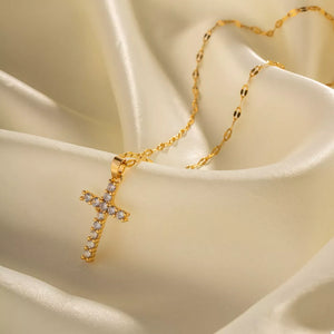 18K Gold-Plated,Stainless Steel,Zircon Care instructions: Avoid wearing during e necklace in Gold with straight silhouette