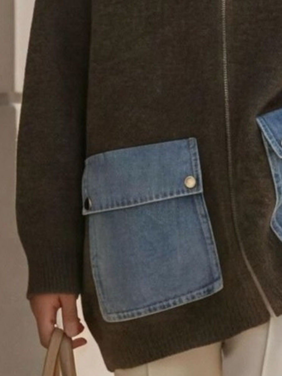 modern zip hoodie in charcoal with hooded