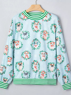 Mint Blue sweatshirt with hip-length and pullover