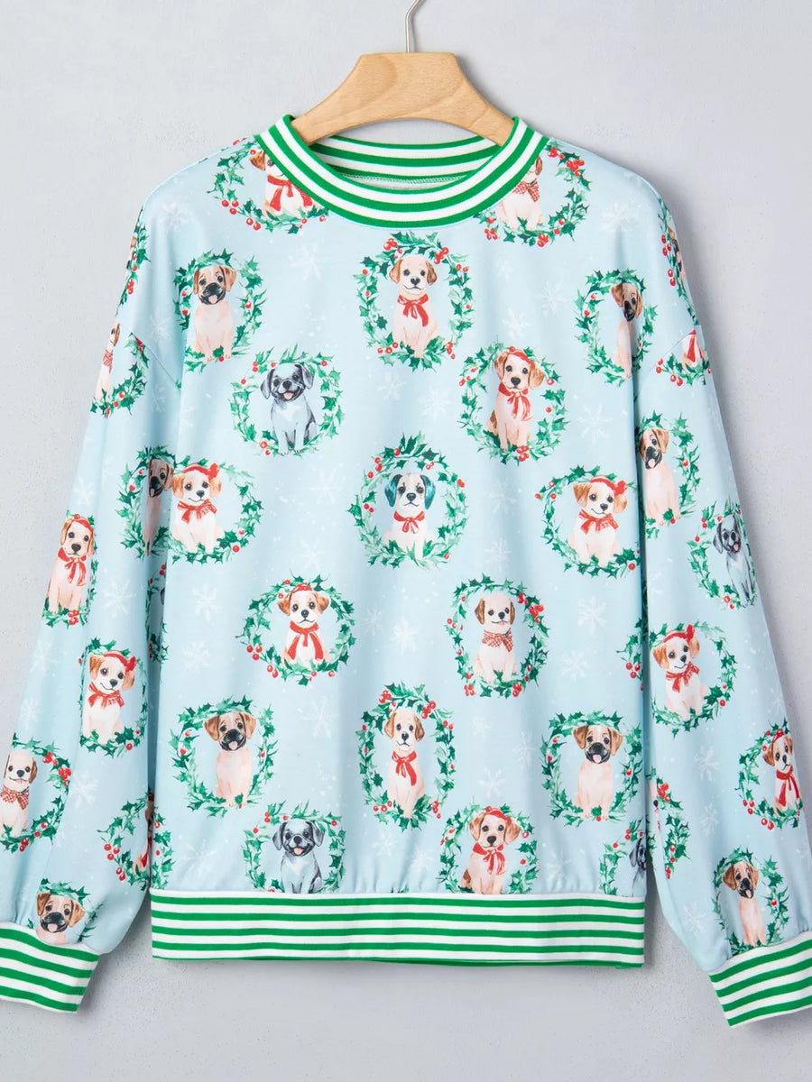 Mint Blue sweatshirt with hip-length and pullover
