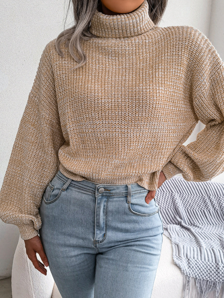 emerald green relaxed turtleneck sweater with turtleneck