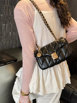 Black Quilted Chain Shoulder Bag