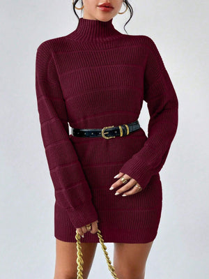 sweater dress featuring ribbed in White with 100% polyester Care instructions: Machine wash cold texture