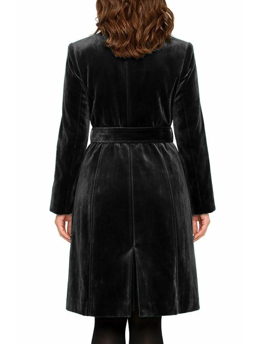 glam trench coat in Dark Green with notch lapel