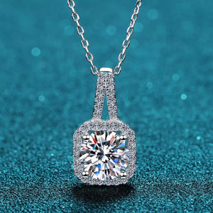 silver necklace with collarbone length and clasp