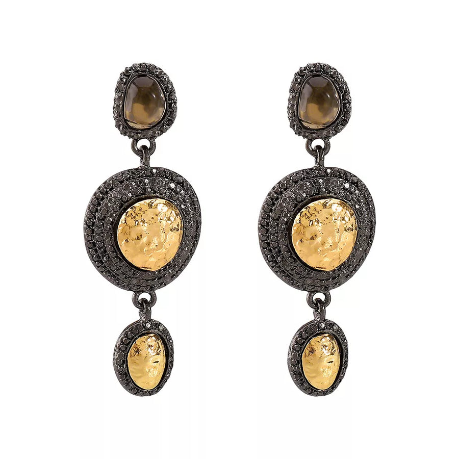Vintage-inspired 18k Gold-plated Dangle Earrings in gold with dangle