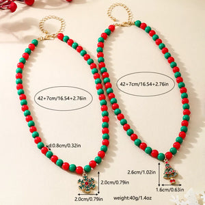 necklace featuring beaded in Red Green with 18K Gold-Plated, Alloy, Resin Care instructions: Avoid wearing during exercise