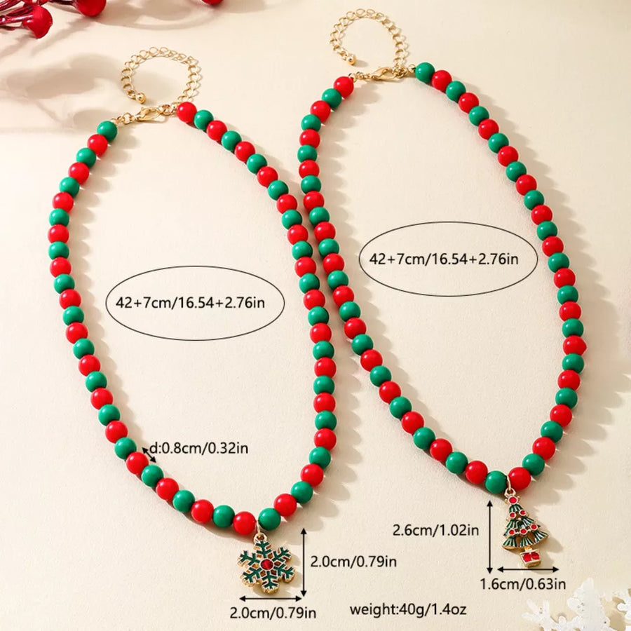 necklace featuring beaded in Red Green with 18K Gold-Plated, Alloy, Resin Care instructions: Avoid wearing during exercise
