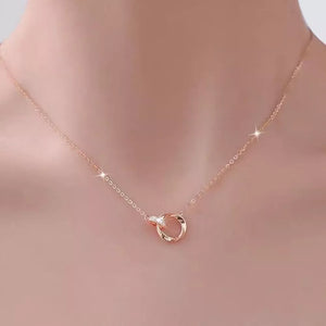 18k Rose Gold-plated 925 Sterling Silver Necklace in rose gold with rose gold plating