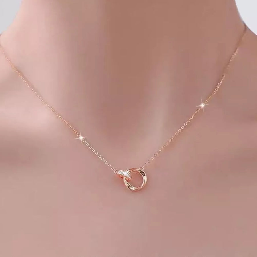 18k Rose Gold-plated 925 Sterling Silver Necklace in rose gold with rose gold plating