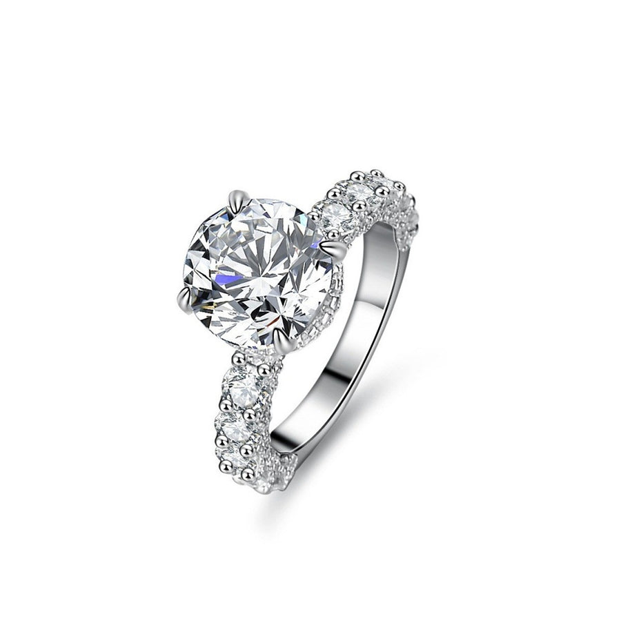 Silver with ring with 3 carat moissanite 12