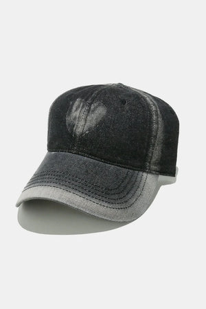 Bleached heart baseball cap in black with a faded effect and contrast brim.