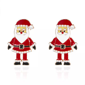 earrings in white with figural and 18K gold-plated